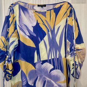 Lafayette 148 Blue Silk Top